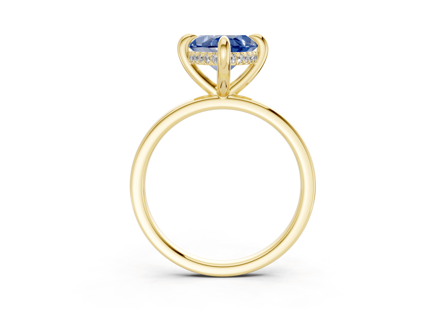 Solstice Sapphire Gemstone Solitaire Marquise Cut 2mm Engagement Ring - Ring Premier