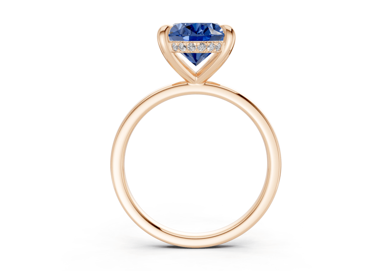 Solstice Sapphire Gemstone Solitaire Oval Cut 1.8mm Engagement Ring - Ring Premier