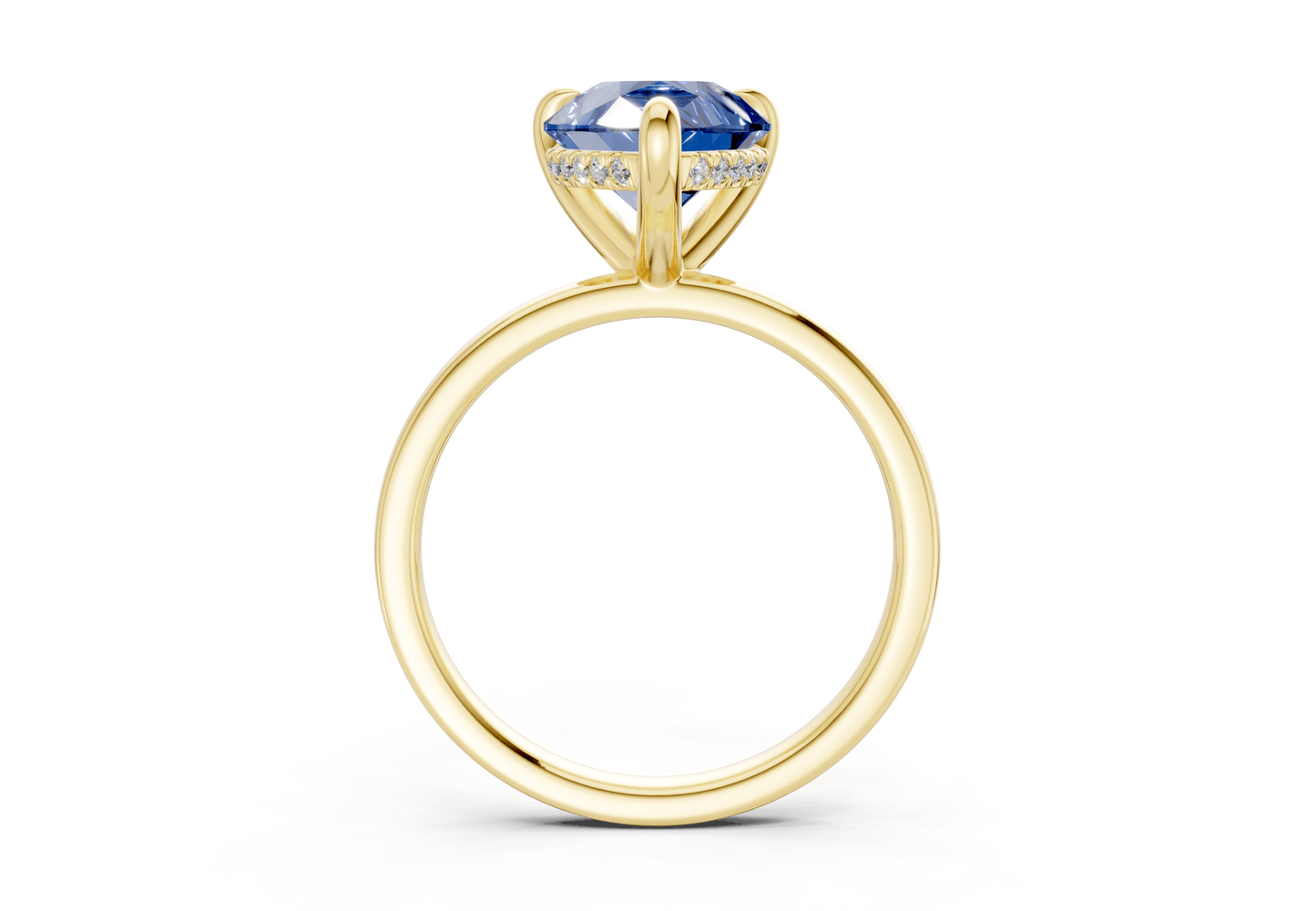 Solstice Sapphire Gemstone Solitaire Pear Cut 1.8mm Engagement Ring - Ring Premier