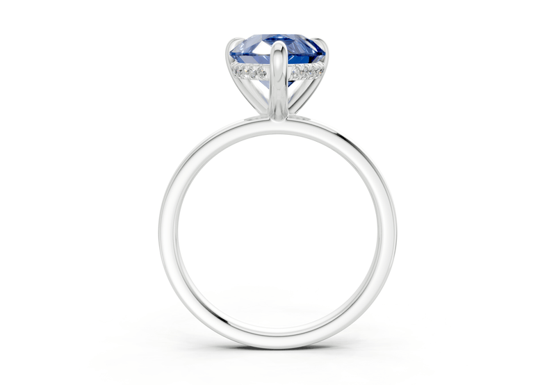 Solstice Sapphire Gemstone Solitaire Pear Cut 2.3mm Engagement Ring - Ring Premier
