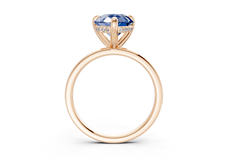 Solstice Sapphire Gemstone Solitaire Pear Cut 2mm Engagement Ring - Ring Premier