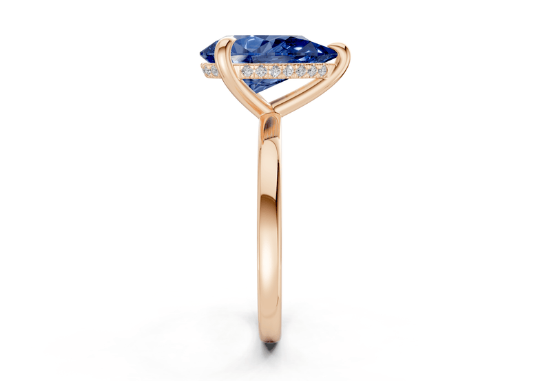 Solstice Sapphire Gemstone Solitaire Pear Cut 2mm Engagement Ring - Ring Premier