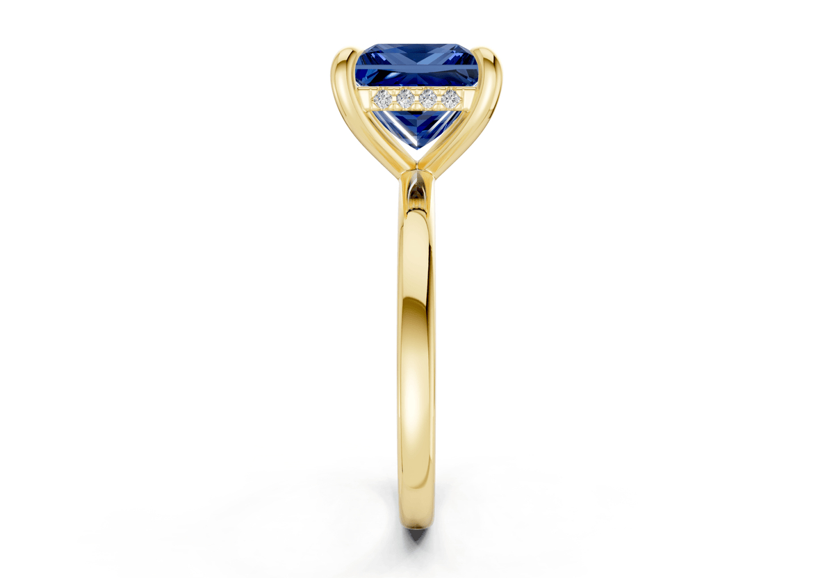 Solstice Sapphire Gemstone Solitaire Princess Cut 1.8mm Engagement Ring