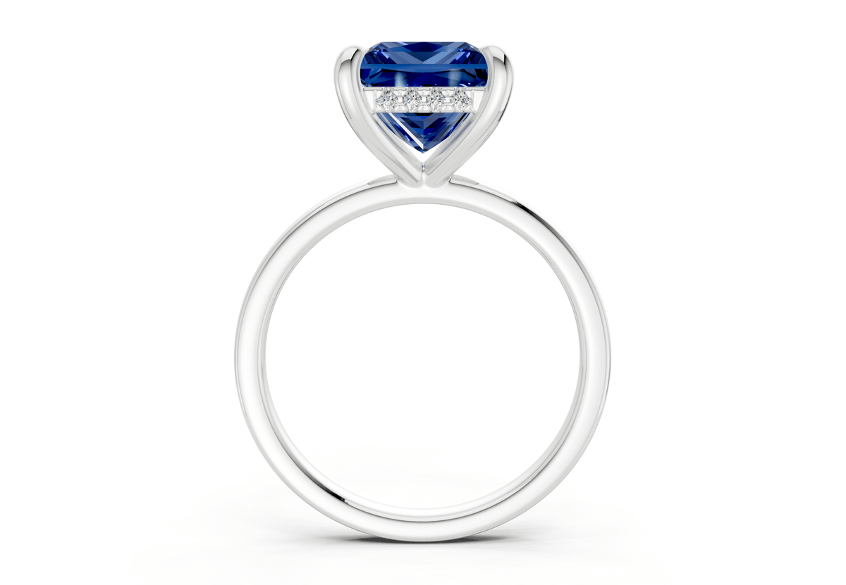 Solstice Sapphire Gemstone Solitaire Princess Cut 1.8mm Engagement Ring