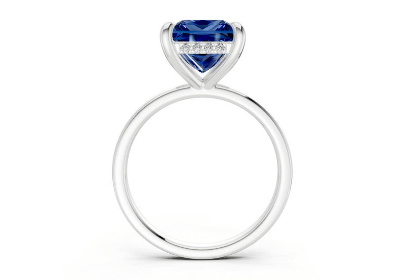 Solstice Sapphire Gemstone Solitaire Princess Cut 1.8mm Engagement Ring - Ring Premier