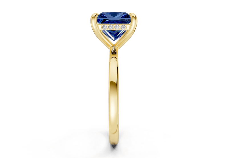 Solstice Sapphire Gemstone Solitaire Princess Cut 2.3mm Engagement Ring - Ring Premier