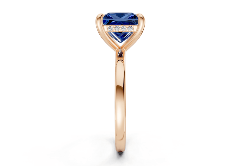 Solstice Sapphire Gemstone Solitaire Princess Cut 2.3mm Engagement Ring - Ring Premier