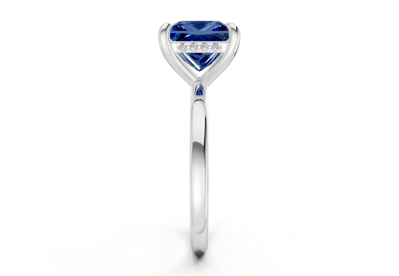 Solstice Sapphire Gemstone Solitaire Princess Cut 2.3mm Engagement Ring - Ring Premier
