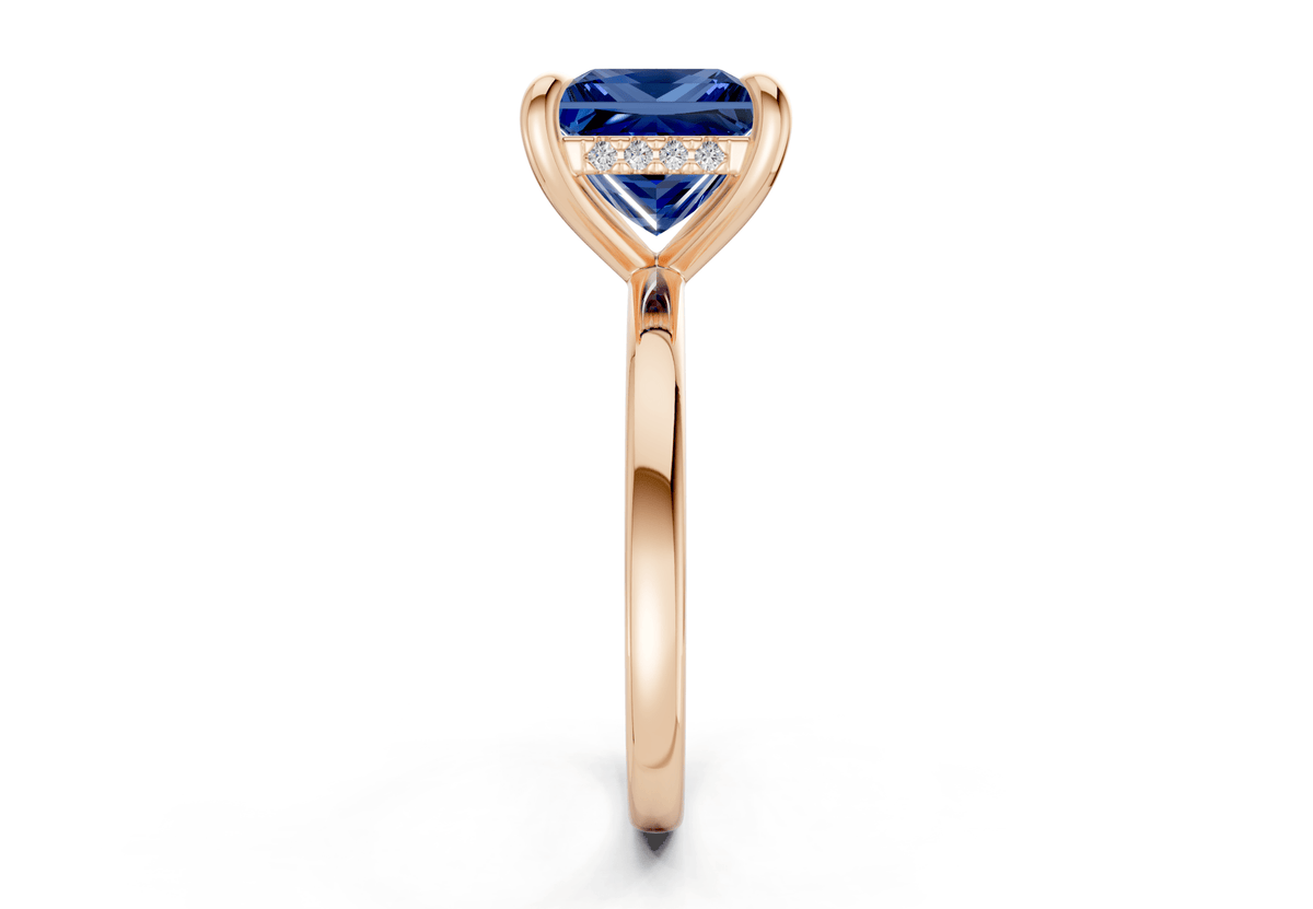 Solstice Sapphire Gemstone Solitaire Princess Cut 2mm Engagement Ring