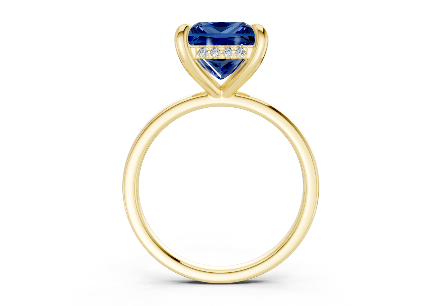 Solstice Sapphire Gemstone Solitaire Princess Cut 2mm Engagement Ring - Ring Premier
