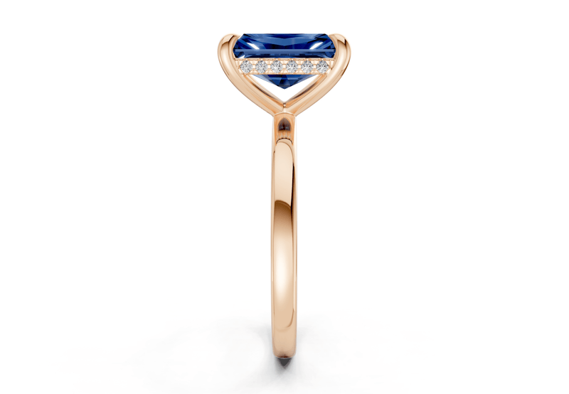 Solstice Sapphire Gemstone Solitaire Radiant Cut 1.8mm Engagement Ring - Ring Premier
