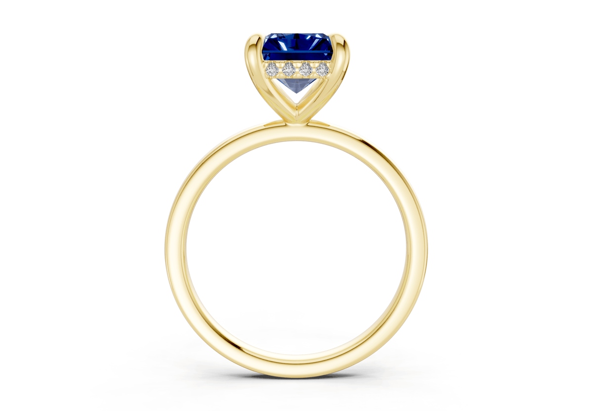 Solstice Sapphire Gemstone Solitaire Radiant Cut 1.8mm Engagement Ring