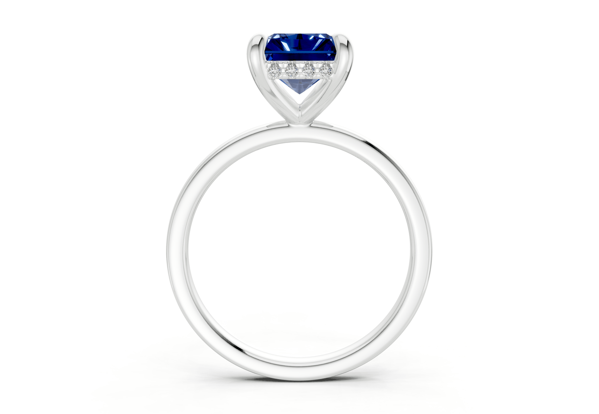 Solstice Sapphire Gemstone Solitaire Radiant Cut 1.8mm Engagement Ring