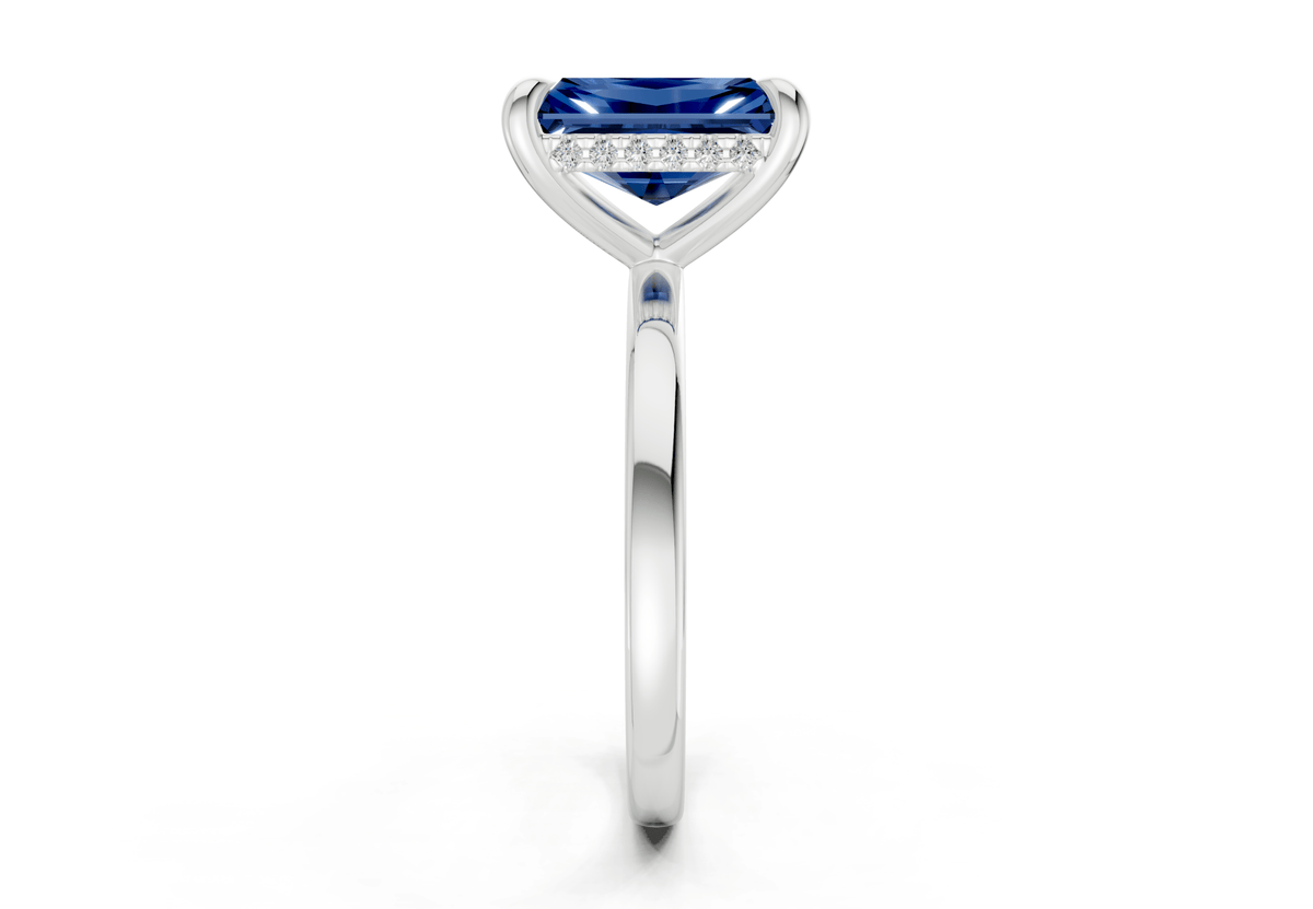 Solstice Sapphire Gemstone Solitaire Radiant Cut 1.8mm Engagement Ring