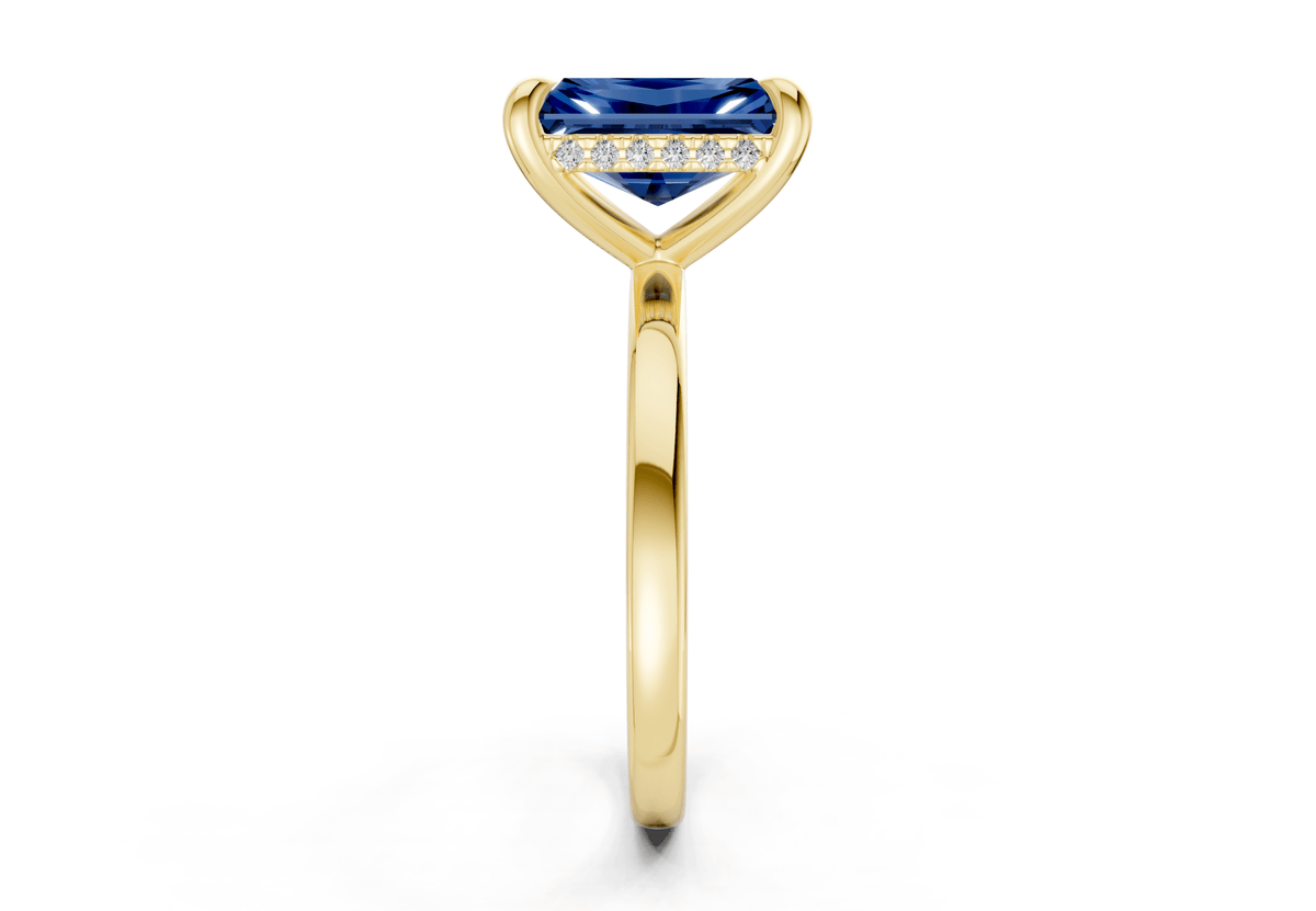 Solstice Sapphire Gemstone Solitaire Radiant Cut 2.3mm Engagement Ring
