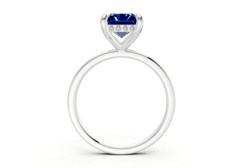 Solstice Sapphire Gemstone Solitaire Radiant Cut 2.3mm Engagement Ring - Ring Premier