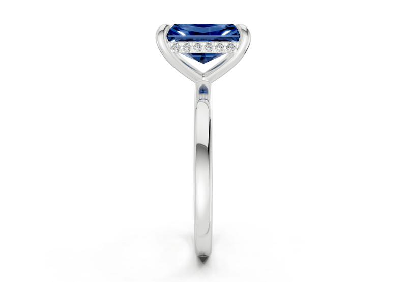 Solstice Sapphire Gemstone Solitaire Radiant Cut 2.3mm Engagement Ring - Ring Premier