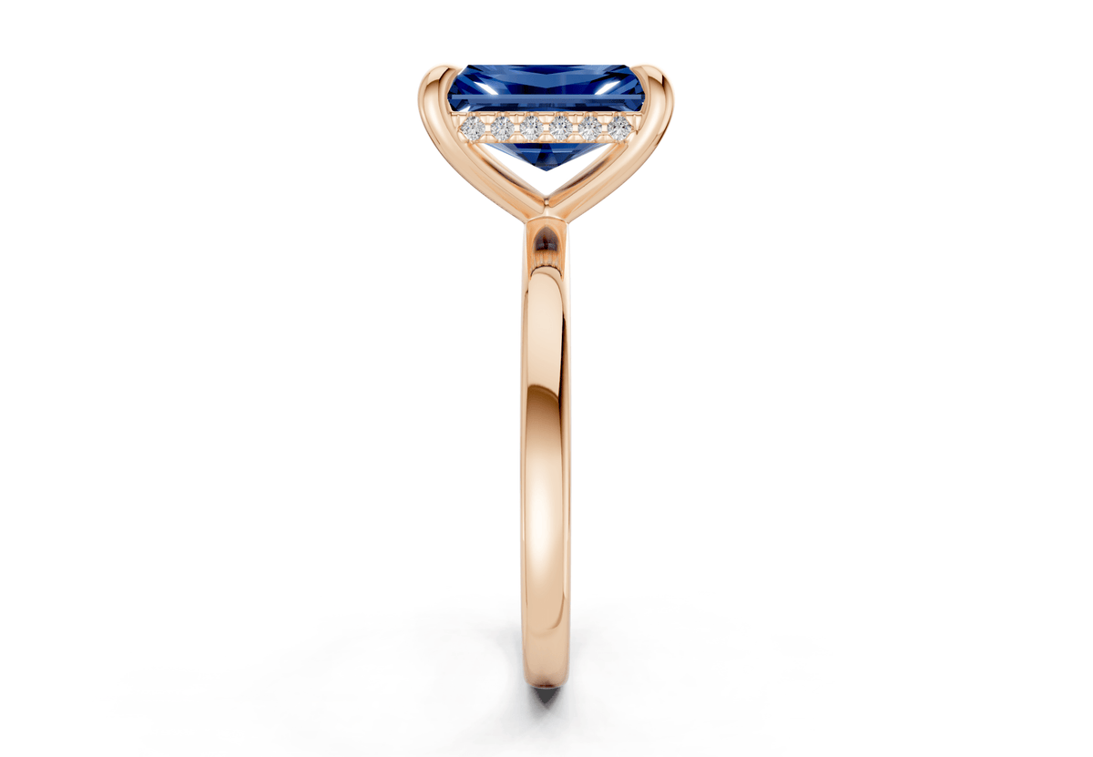 Solstice Sapphire Gemstone Solitaire Radiant Cut 2.3mm Engagement Ring