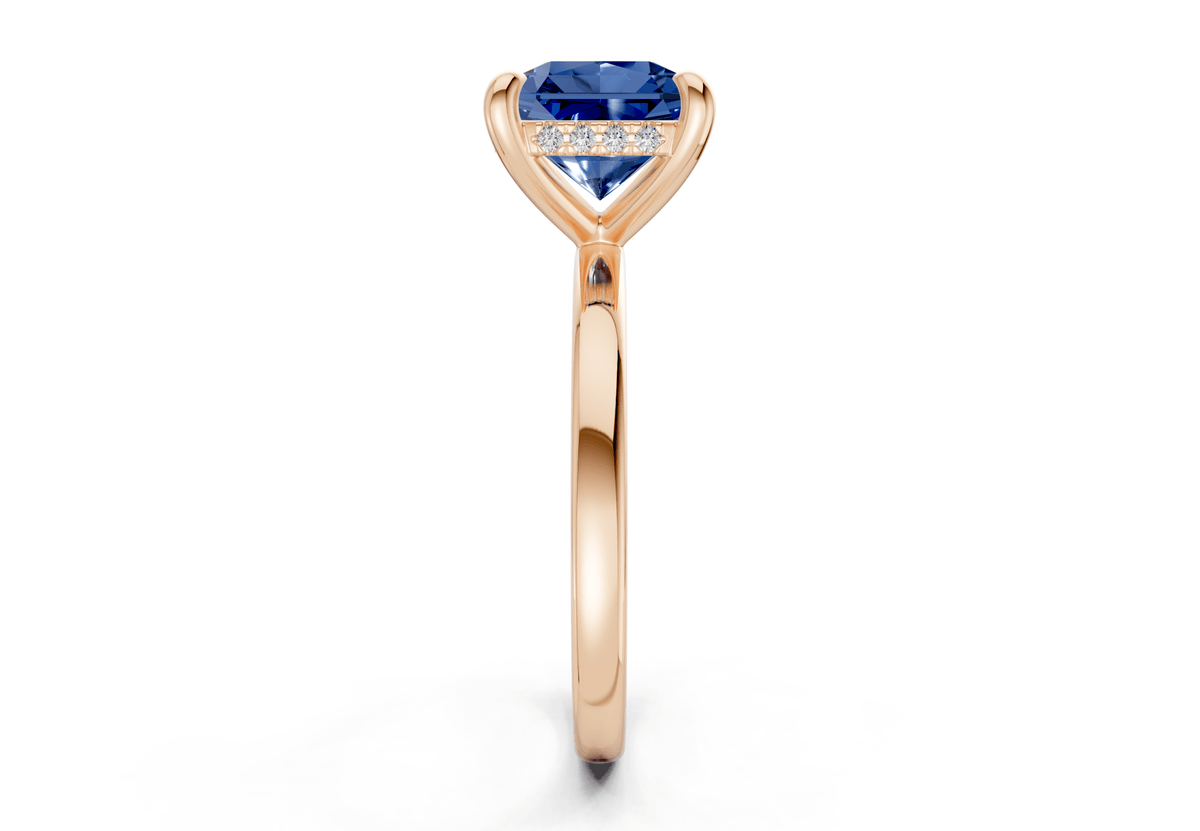 Solstice Sapphire Gemstone Solitaire Radiant Squareuare Cut 1.8mm Engagement Ring