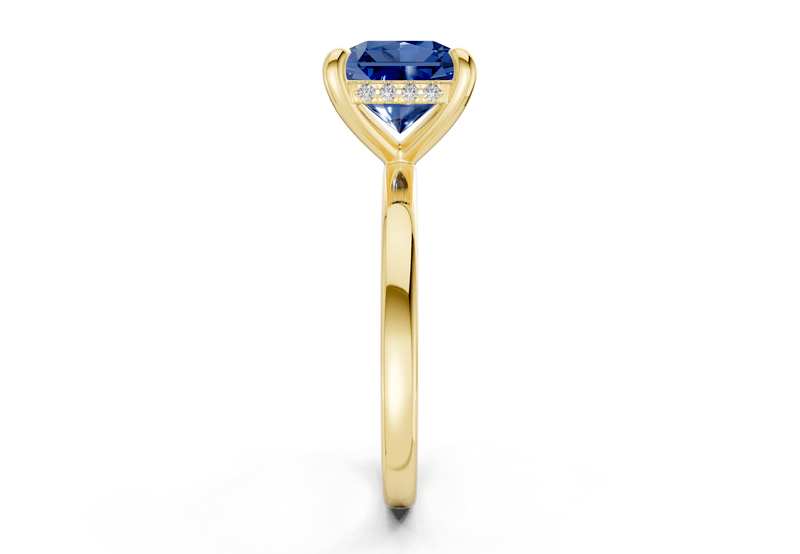 Solstice Sapphire Gemstone Solitaire Radiant Squareuare Cut 1.8mm Engagement Ring - Ring Premier