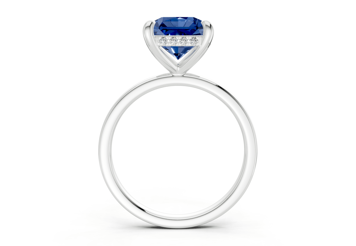 Solstice Sapphire Gemstone Solitaire Radiant Squareuare Cut 1.8mm Engagement Ring