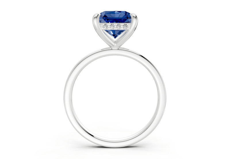 Solstice Sapphire Gemstone Solitaire Radiant Squareuare Cut 1.8mm Engagement Ring - Ring Premier