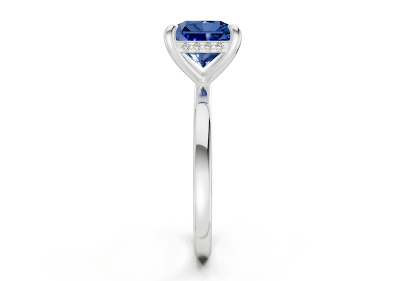 Solstice Sapphire Gemstone Solitaire Radiant Squareuare Cut 1.8mm Engagement Ring - Ring Premier