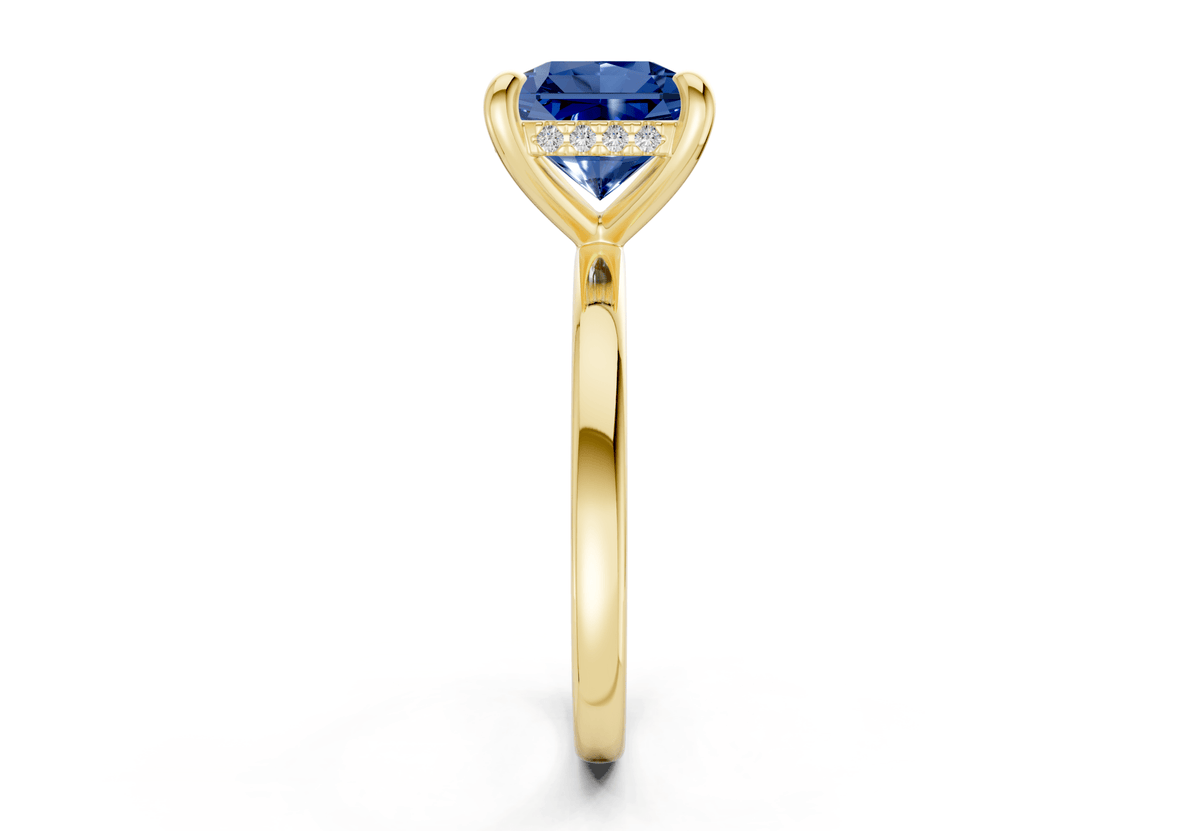 Solstice Sapphire Gemstone Solitaire Radiant Squareuare Cut 2mm Engagement Ring