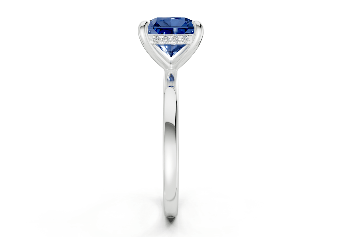 Solstice Sapphire Gemstone Solitaire Radiant Squareuare Cut 2mm Engagement Ring