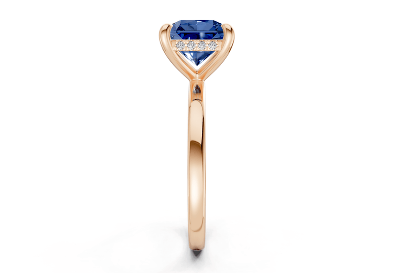 Solstice Sapphire Gemstone Solitaire Radiant Squareuare Cut 2mm Engagement Ring - Ring Premier