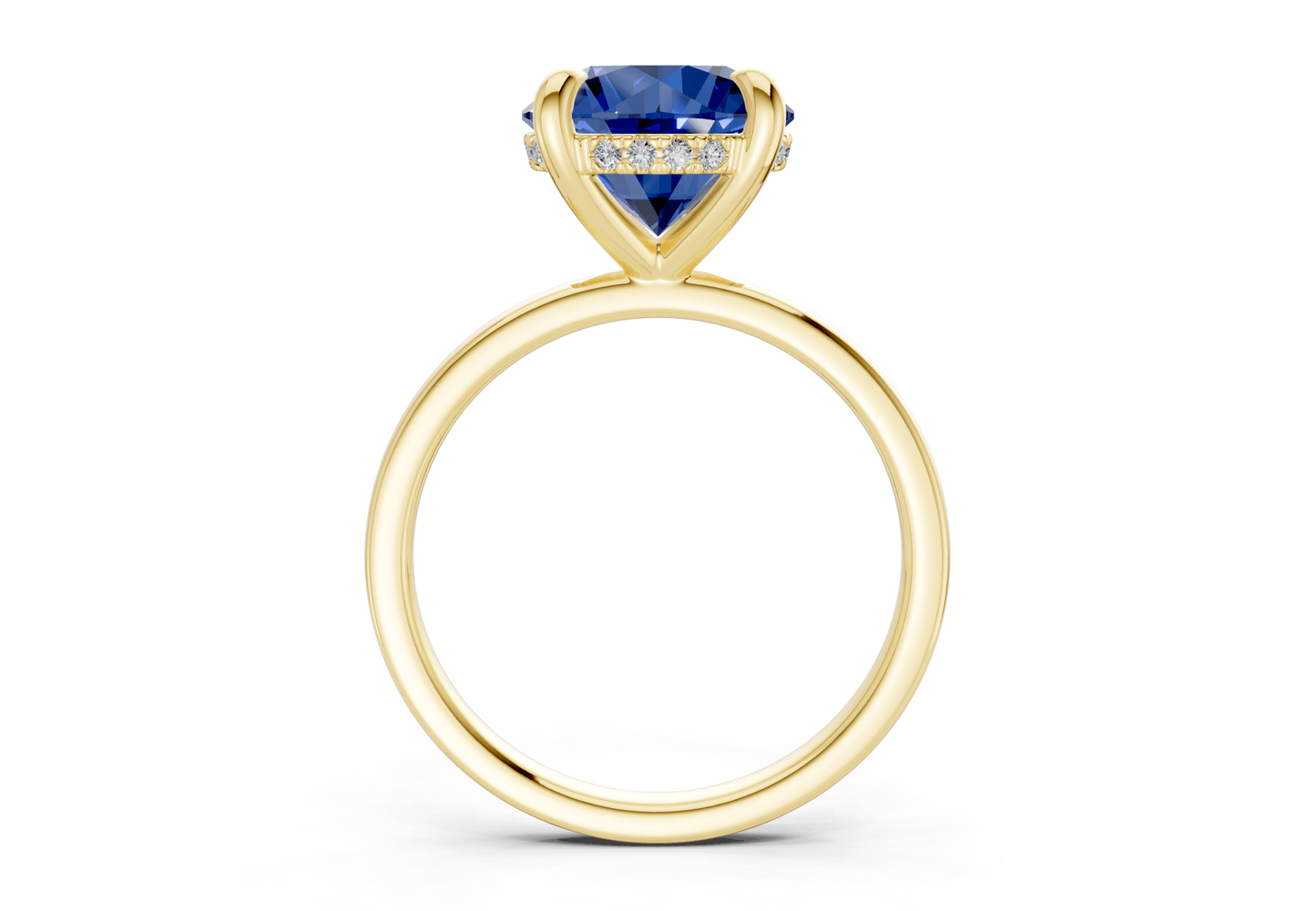 Solstice Sapphire Gemstone Solitaire Round Cut 2.3mm Engagement Ring - Ring Premier