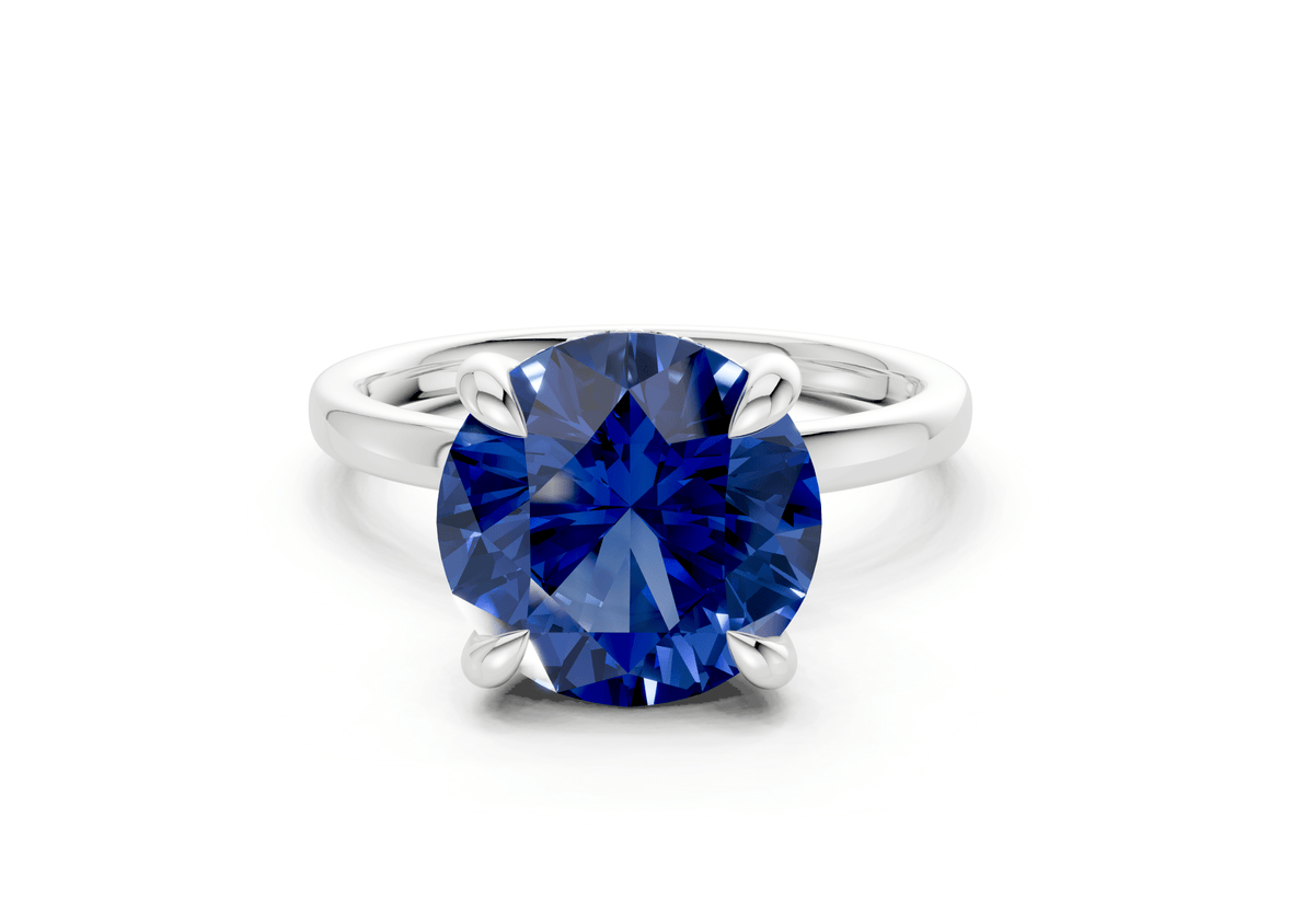 Solstice Sapphire Gemstone Solitaire Round Cut 2mm Engagement Ring