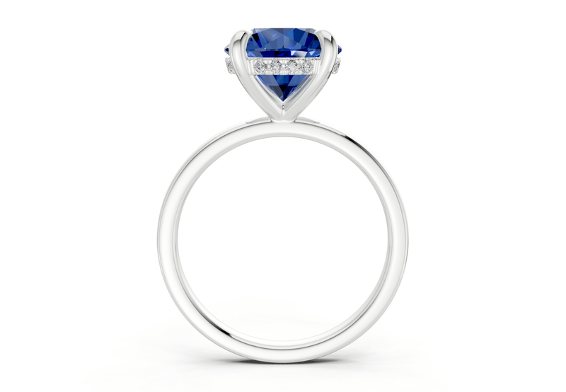 Solstice Sapphire Gemstone Solitaire Round Cut 2mm Engagement Ring - Ring Premier