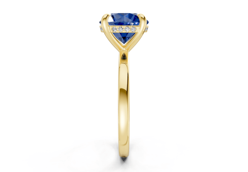 Solstice Sapphire Gemstone Solitaire Round Cut 2mm Engagement Ring - Ring Premier
