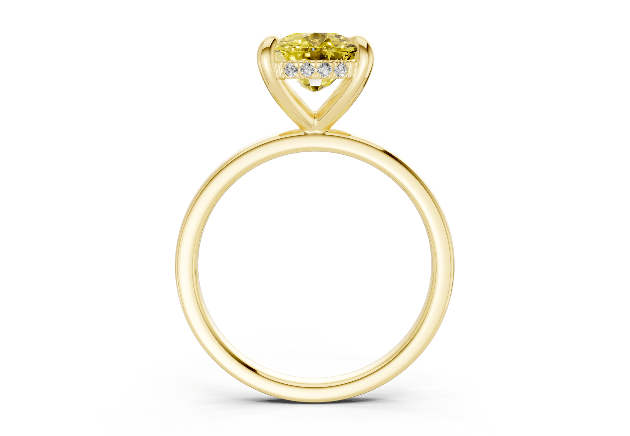 Solstice Diamond Line Solstice Yellow Diamond Solitaire Elongated Cushion Cut 2mm Engagement ...
