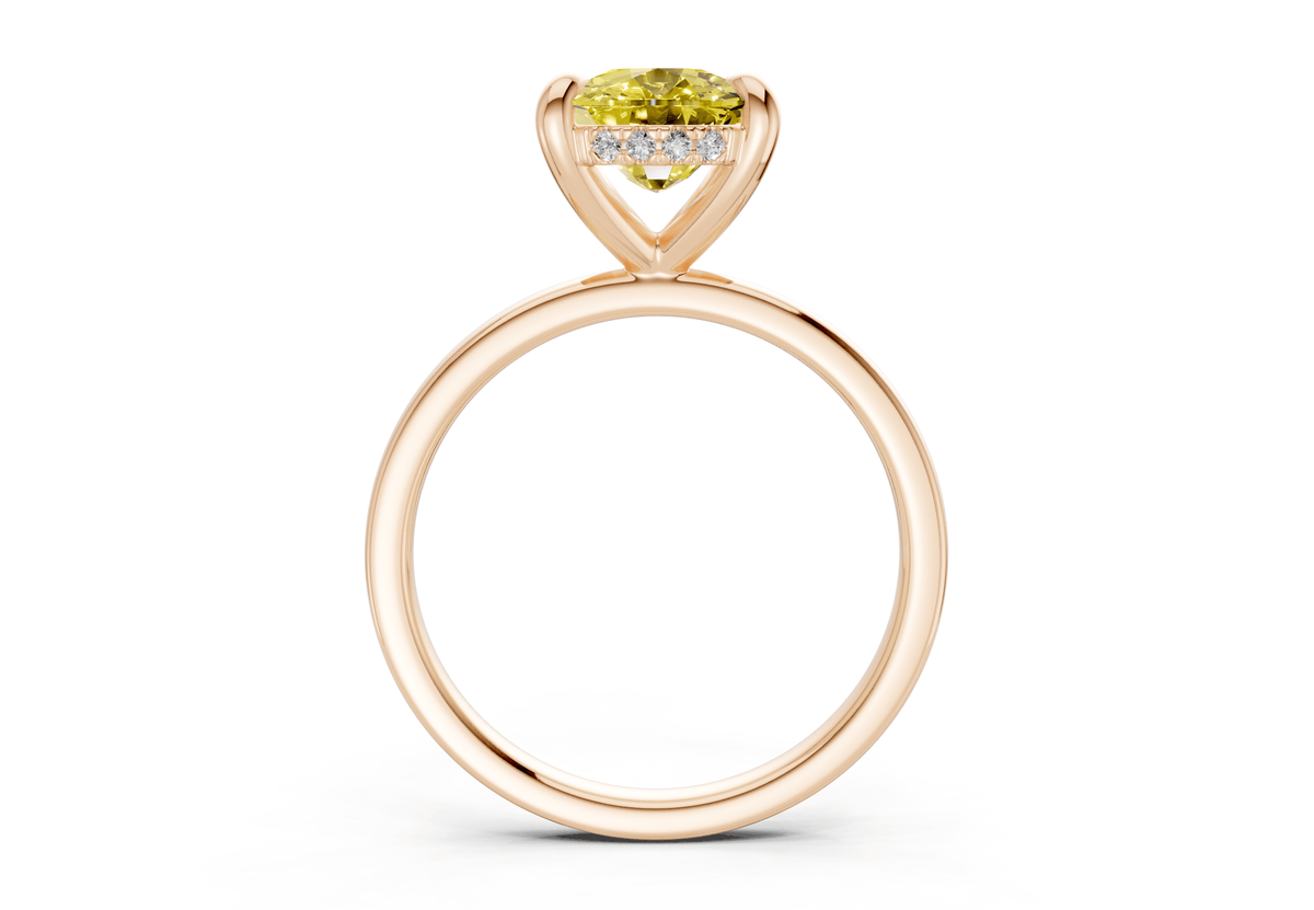 Solstice Yellow Diamond Solitaire Elongated Cushion Cut 2mm Engagement Ring