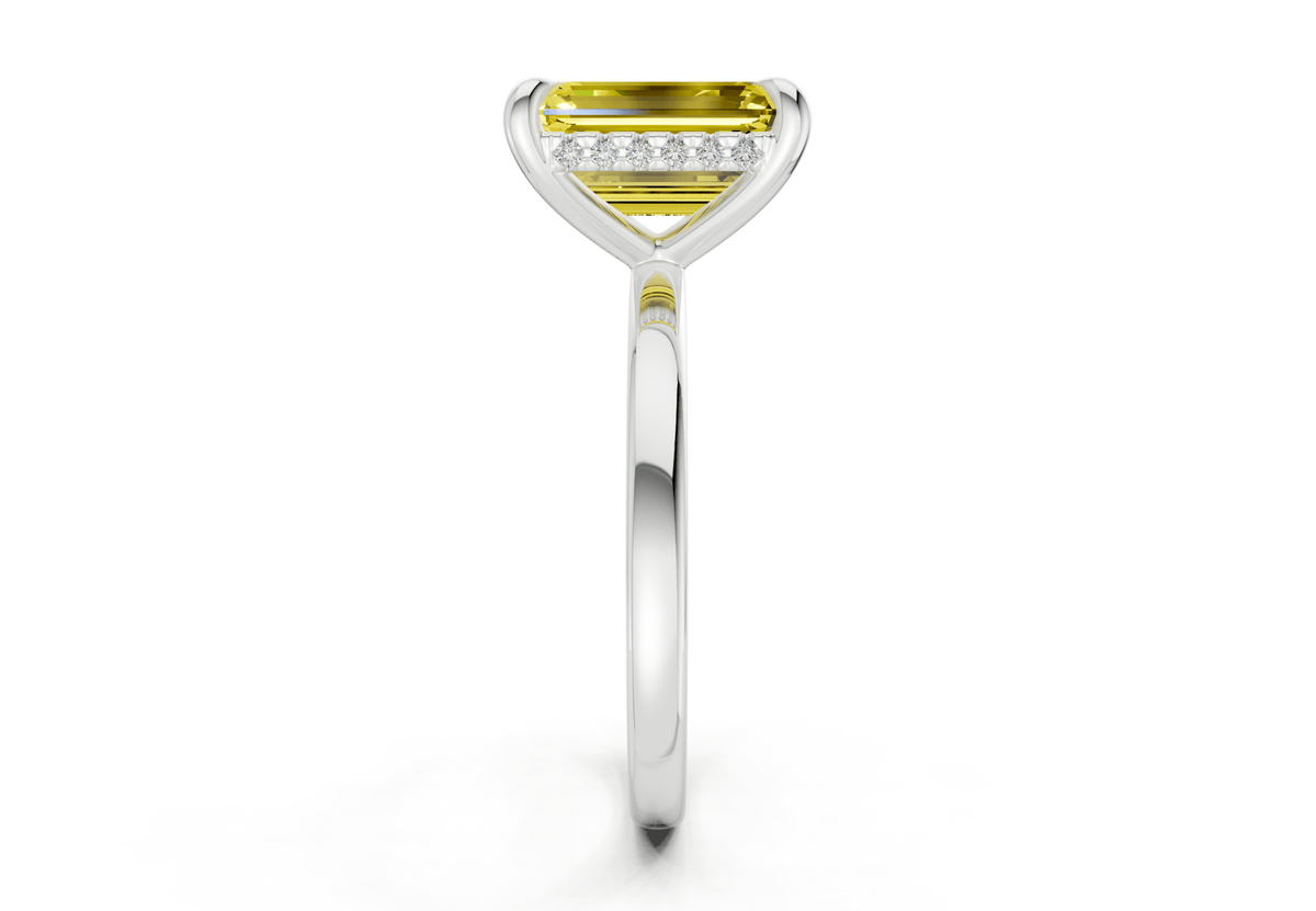 Solstice Yellow Diamond Solitaire Emerald Cut 2mm Engagement Ring