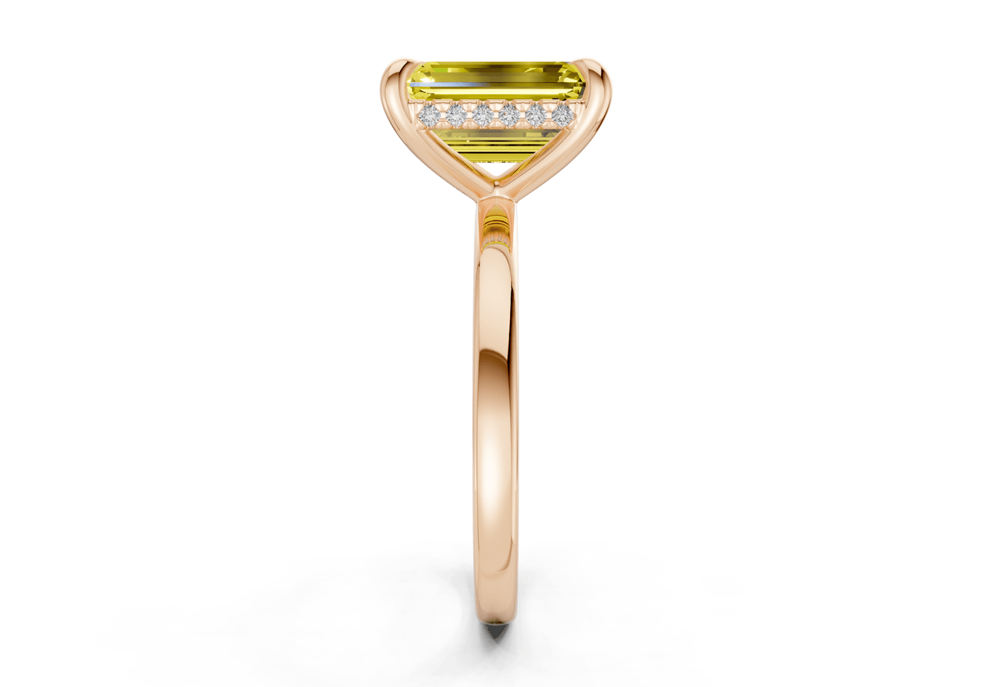 Solstice Yellow Diamond Solitaire Emerald Cut 2mm Engagement Ring