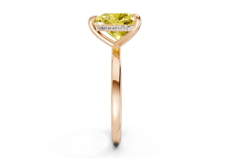 Solstice Yellow Diamond Solitaire Heart Cut 2.3mm Engagement Ring - Ring Premier