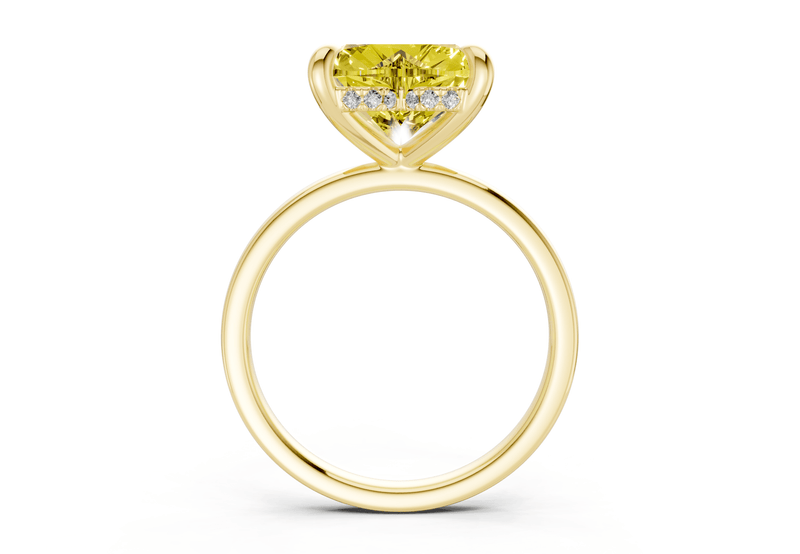 Solstice Yellow Diamond Solitaire Heart Cut 2.3mm Engagement Ring