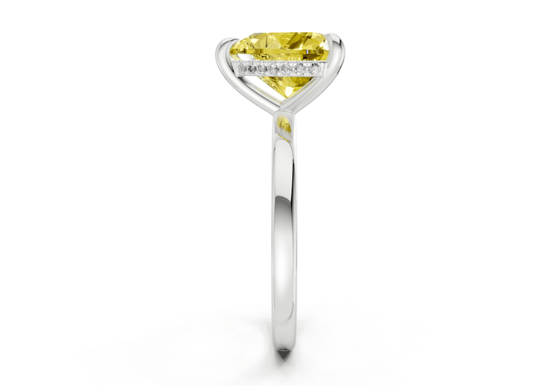Solstice Yellow Diamond Solitaire Heart Cut 2.3mm Engagement Ring - Ring Premier