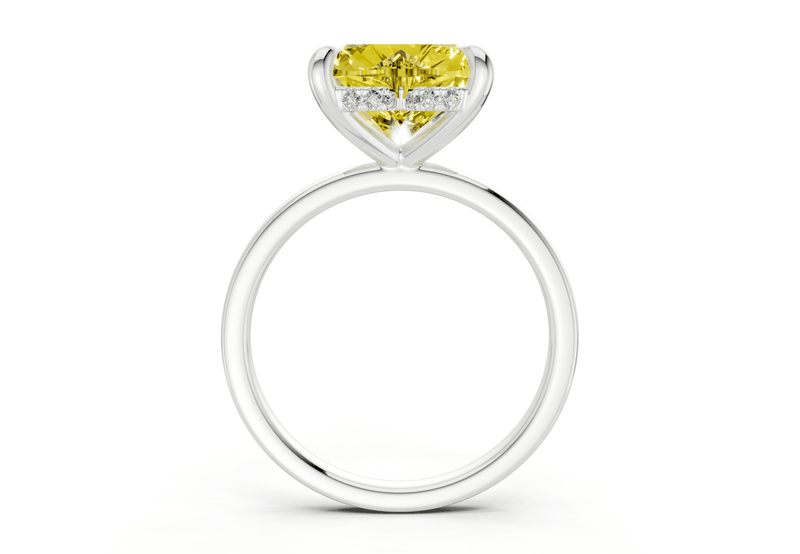 Solstice Yellow Diamond Solitaire Heart Cut 2.3mm Engagement Ring - Ring Premier