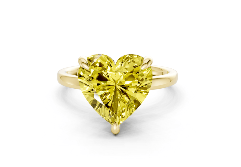 Solstice Yellow Diamond Solitaire Heart Cut 2mm Engagement Ring