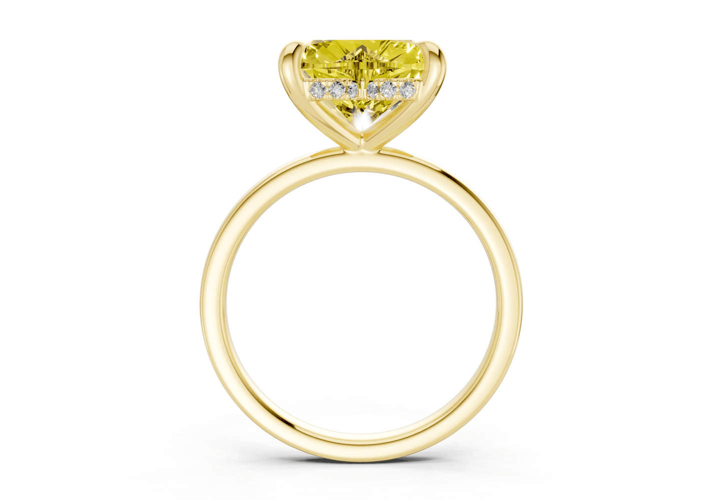 Solstice Yellow Diamond Solitaire Heart Cut 2mm Engagement Ring - Ring Premier