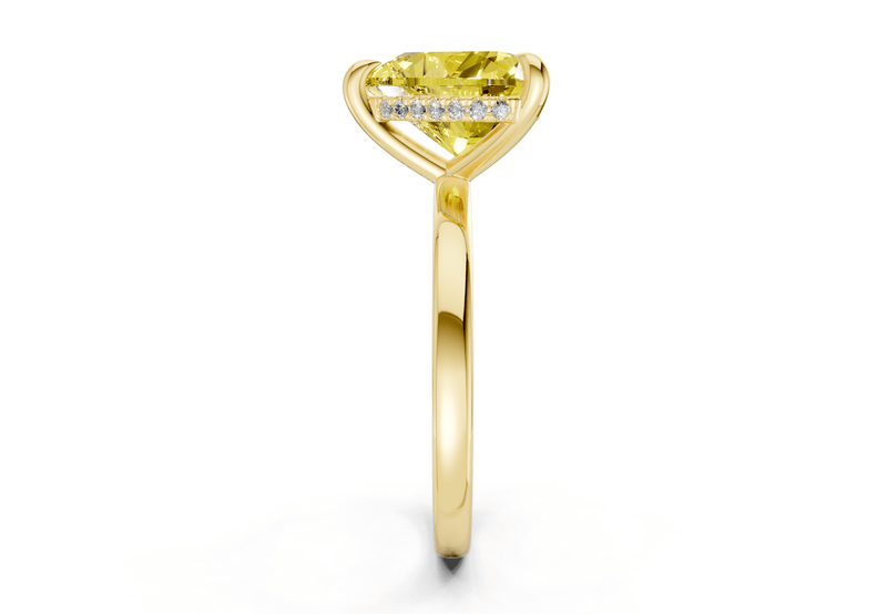 Solstice Yellow Diamond Solitaire Heart Cut 2mm Engagement Ring - Ring Premier