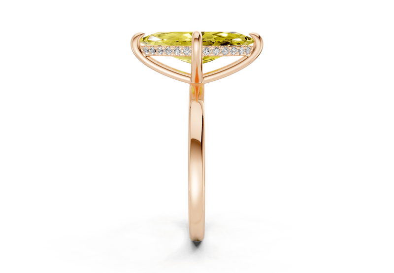 Solstice Yellow Diamond Solitaire Marquise Cut 2mm Engagement Ring - Ring Premier