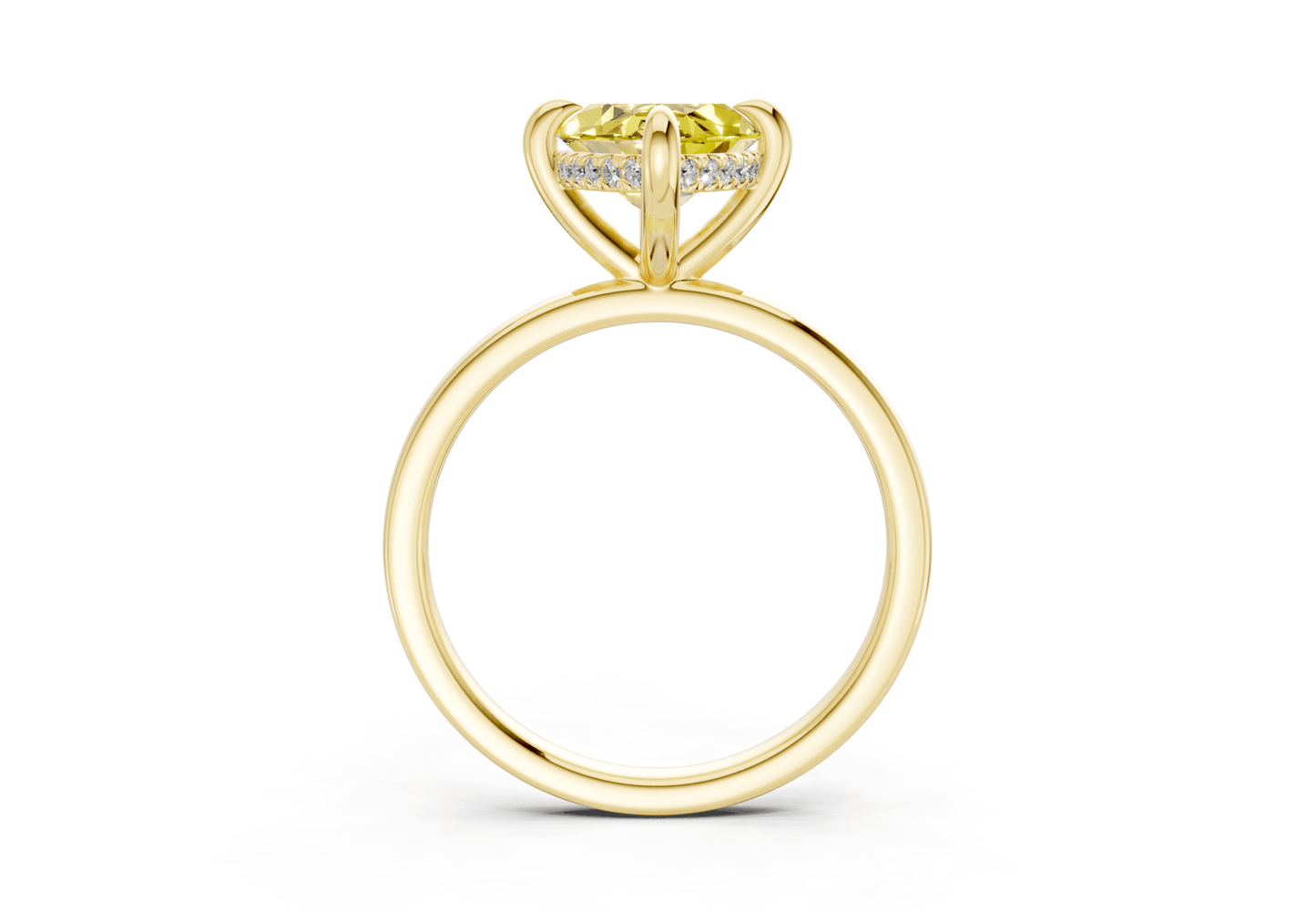 Solstice Yellow Diamond Solitaire Marquise Cut 2mm Engagement Ring - Ring Premier