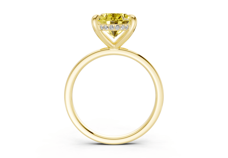 Solstice Yellow Diamond Solitaire Oval Cut 2.3mm Engagement Ring