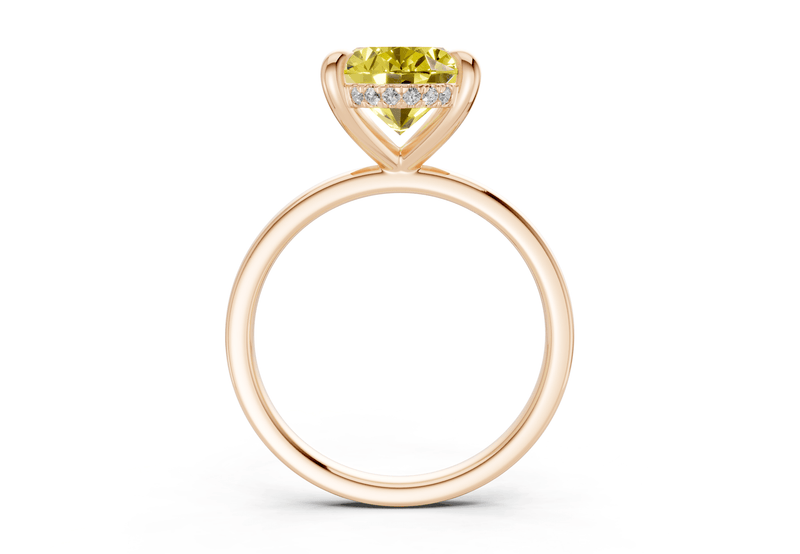 Solstice Yellow Diamond Solitaire Oval Cut 2mm Engagement Ring - Ring Premier