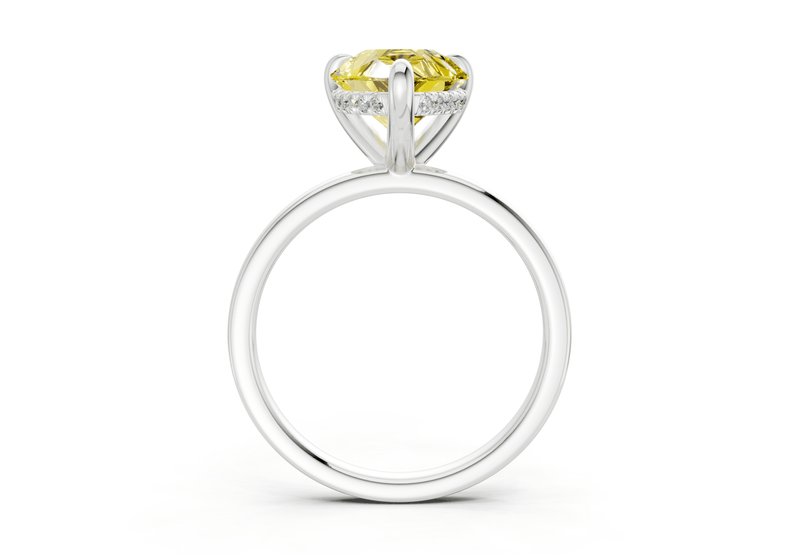 Solstice Yellow Diamond Solitaire Pear Cut 1.8mm Engagement Ring - Ring Premier